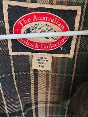 The Australian Outback Collection Plaid Shirt Jacket - Green/Brown Waxed